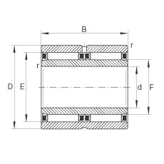 滾針軸承 NAO30X45X26-ZW-ASR1, 無擋邊，雙列