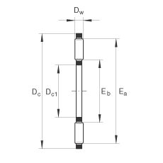 推力滾針和保持架組件 AXK3552, 單向，根據(jù) DIN 5405-2 標準
