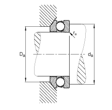 推力深溝球軸承 53311, 根據(jù) DIN 711/ISO 104 標(biāo)準(zhǔn)的主要尺寸，單向，帶球面軸承座圈，可分離