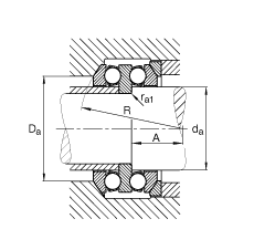 推力深溝球軸承 54309, 根據(jù) DIN 711/ISO 104 標(biāo)準(zhǔn)的主要尺寸，雙向，帶球面軸承座圈，可分離