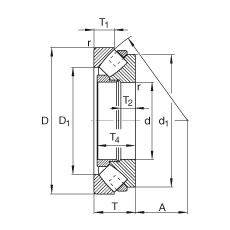 推力調(diào)心滾子軸承 29244-E1-MB, 根據(jù) DIN 728/ISO 104 標(biāo)準(zhǔn)的主要尺寸，單向，可分離