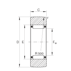 支撐型滾輪 RSTO15, 無(wú)軸向引導(dǎo)，外圈無(wú)擋邊