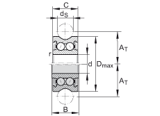 外徑帶修形的滾輪 LFR50/5-6-2Z, 定位滾輪，雙列，兩側(cè)間隙密封