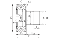 螺栓型滾輪 KR5203-2RS, 雙列，兩側(cè)唇密封