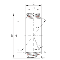 大的關(guān)節(jié)軸承 GE500-DW, 根據(jù) DIN ISO 12 240-1 標(biāo)準(zhǔn)，免維護(hù)