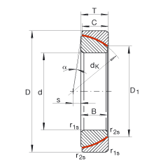 角接觸關(guān)節(jié)軸承 GE65-SW, 根據(jù) DIN ISO 12 240-2 標(biāo)準(zhǔn)，免維護(hù)