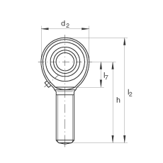 桿端軸承 GAKR22-PB, 根據(jù) DIN ISO 12 240-4 標(biāo)準(zhǔn)，帶右旋外螺紋，需維護(hù)