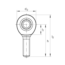 桿端軸承 GAL30-UK, 根據(jù) DIN ISO 12 240-4 標(biāo)準(zhǔn)，帶左旋外螺紋，需維護(hù)