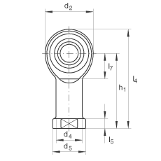桿端軸承 GIKL6-PW, 根據(jù) DIN ISO 12 240-4 標(biāo)準(zhǔn)，帶左旋內(nèi)螺紋，需維護(hù)