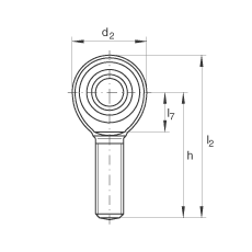 桿端軸承 GAKL25-PW, 根據(jù) DIN ISO 12 240-4 標(biāo)準(zhǔn)，帶左旋外螺紋，需維護
