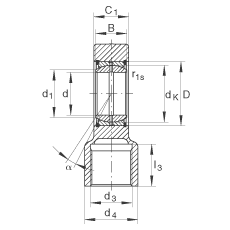 液壓桿端軸承 GIHRK70-DO, 根據(jù) DIN ISO 12 240-4 標(biāo)準(zhǔn)，帶右旋螺紋夾緊裝置，需維護(hù)