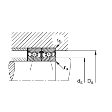 主軸軸承 HSS71913-C-T-P4S, 調節(jié)，成對安裝，接觸角 α = 15°，兩側唇密封，非接觸，加嚴公差