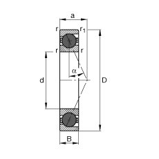 主軸軸承 HCB71909-E-T-P4S, 調(diào)節(jié)，成對或單元安裝，接觸角 α = 25°，陶瓷球，限制公差