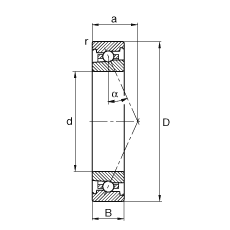 主軸軸承 HS7004-E-T-P4S, 調(diào)節(jié)，成對(duì)或單元安裝，接觸角 α = 25°，限制公差