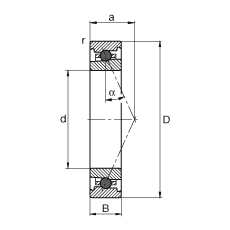 主軸軸承 HC71918-E-T-P4S, 調(diào)節(jié)，成對或單元安裝，接觸角 α = 25°，陶瓷球，限制公差