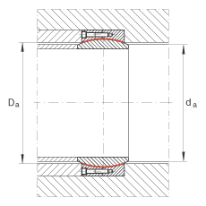 大的關(guān)節(jié)軸承 GE850-DW-2RS2, 根據(jù) DIN ISO 12 240-1 標(biāo)準(zhǔn), 免維護(hù)，兩側(cè)密封