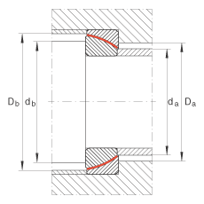 角接觸關(guān)節(jié)軸承 GE65-SW, 根據(jù) DIN ISO 12 240-2 標(biāo)準(zhǔn)，免維護(hù)